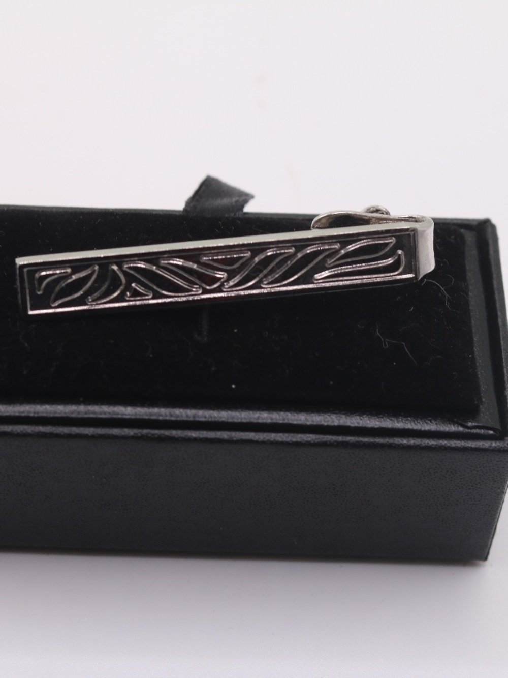 Dante Silver Tone Tie Bar Clip Clasp Mid Century